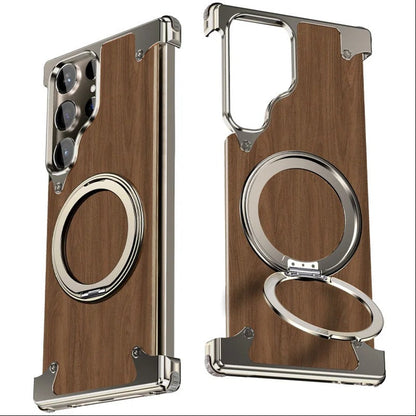 Classic Walnut Wood Bracket Case - Samsung