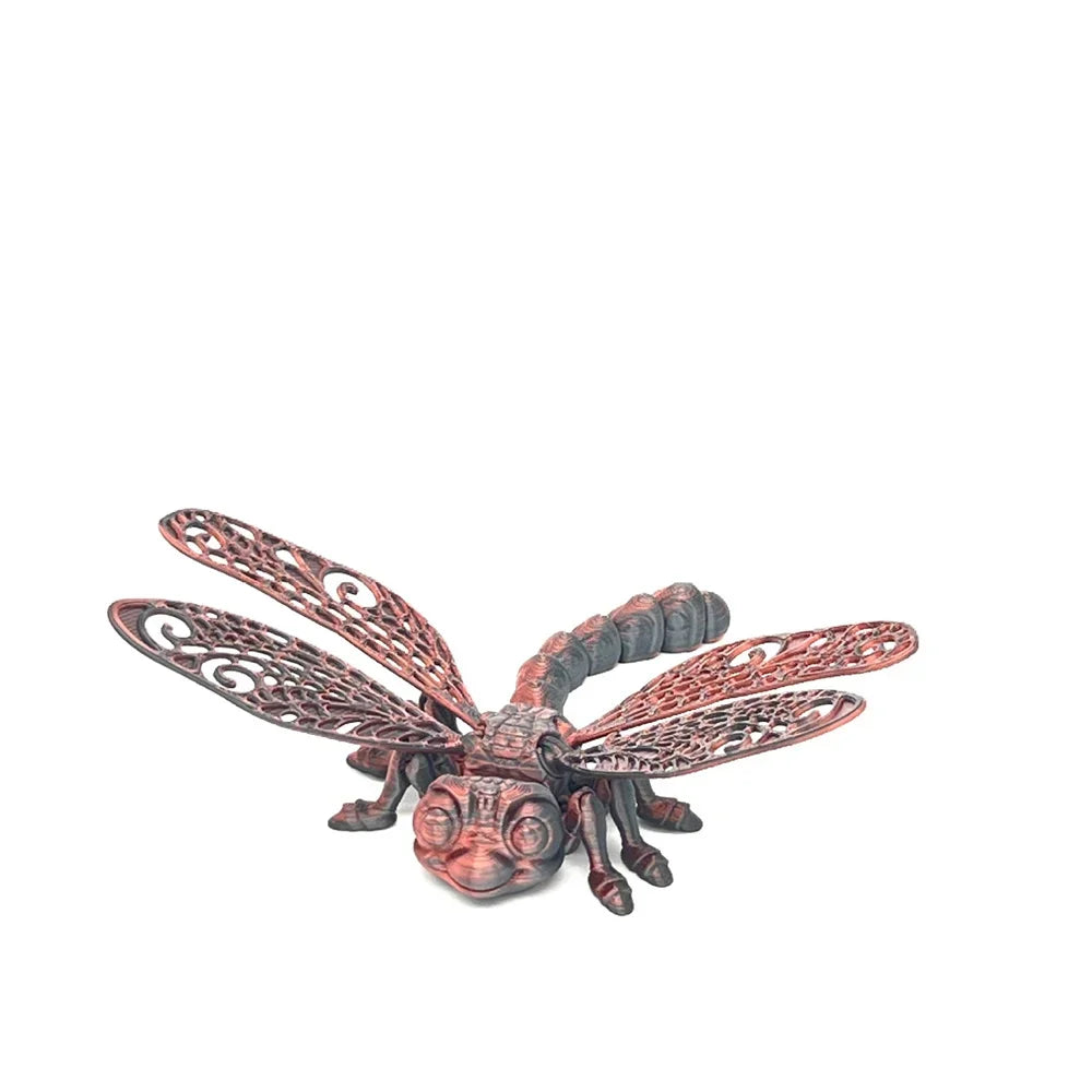 0709BA 3D Printed Dragonfly Figurine Collectible Desk Decor Transformable Design,For Halloween Christmas Xmas Thanksgiving Toy Kids