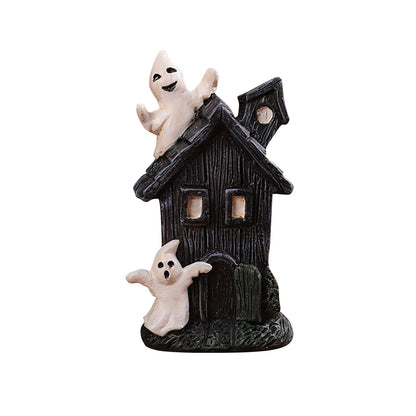 0709BA 2024 New Halloween Ghost Skulls Pumpkins Resin Ornament Halloween Home Desk Decorations