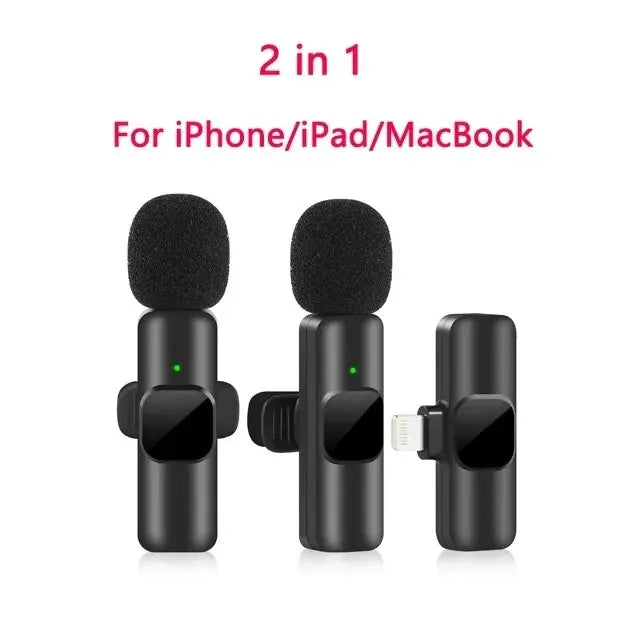 Wireless Lavalier Microphone Portable Audio Video Recording Mini Mic