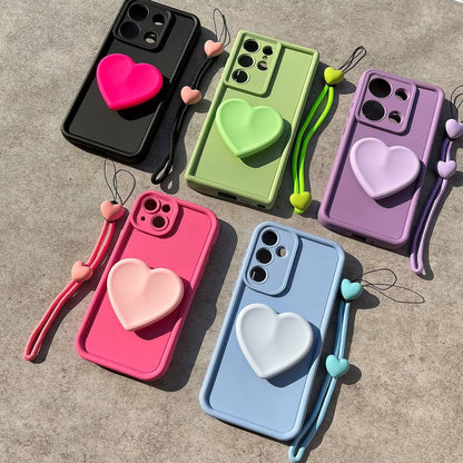 Trendy Colorful Heart Grip Case - Samsung
