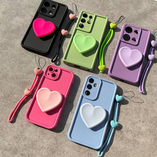 Trendy Colorful Heart Grip Case - Samsung