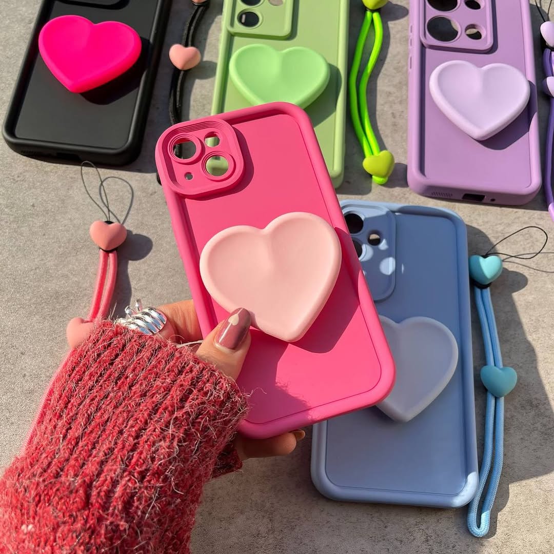 Trendy Colorful Heart Grip Case - Samsung