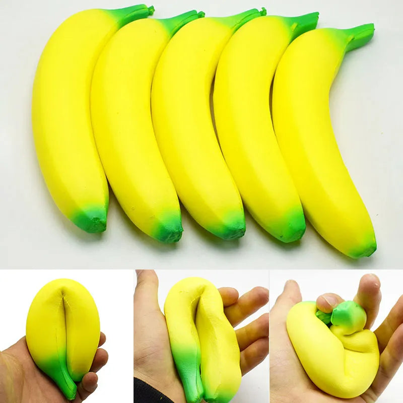 2407TA Anti-stress Squishy Banana Toys Slow Rising Jumbo Squishy Fruit Squeeze Toy Funny Stress Reliever Reduce Pressure Prop