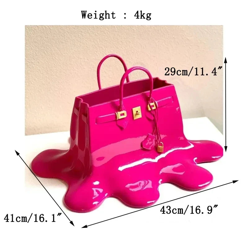 0907BA high quality silver Resin Flowers Vase Bag Home Decor aesthetic room decor Wedding desk Ornament Living Room Big Bag Vase Luxury