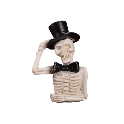 0709BA 2024 New Halloween Ghost Skulls Pumpkins Resin Ornament Halloween Home Desk Decorations