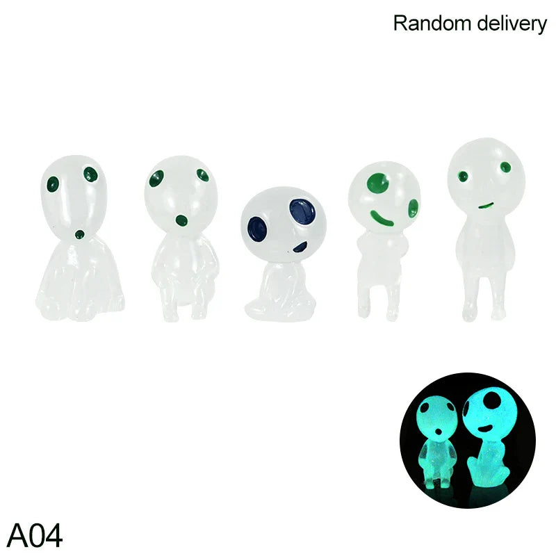 0207ba 5/10Pcs Luminous Alien Elf Ghost Glowing Blue Green Light Decoration Micro Landscape Garden Miniature Doll Props Halloween Decor