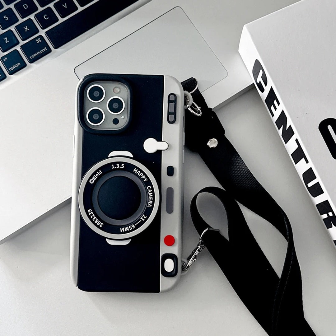 Cute 3D Camera Phone Case with Lanyard