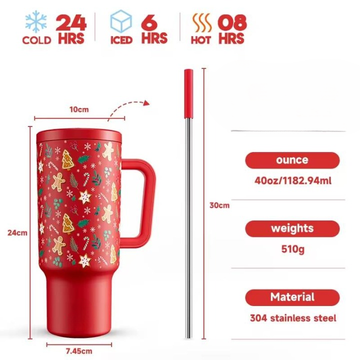 Christmas Theme Stainless Steel Water Bottle