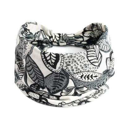 Wide Bandana headbands for Women Boho Bandeau Headbands Knot Hair Scarf Bands Stretch Floral Printed Non Slip Headbands Elastic