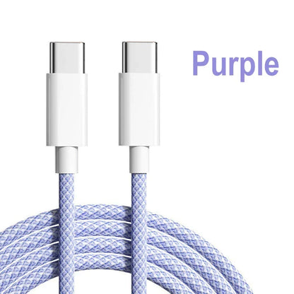66W Fast Charger 6A USB C to Type C Cable For Apple
