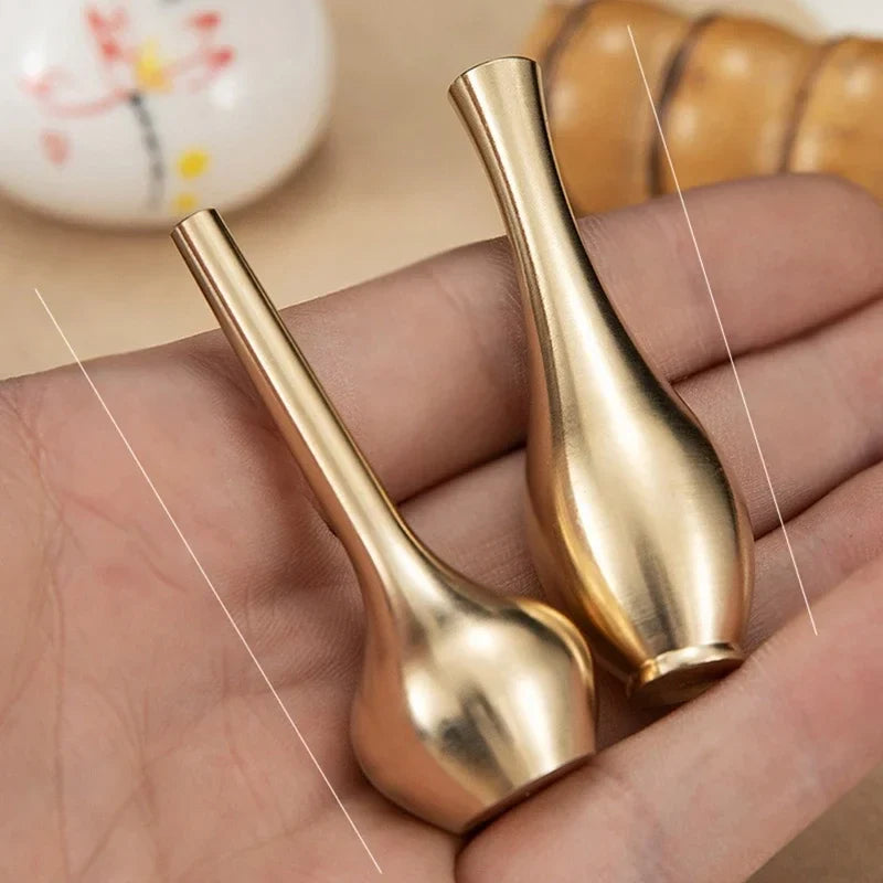 0907BA New Metal Mini Vase Pure Copper Taper Flower Vase for Wedding Table Centerpiece Decorations Nordic Home Decor Housewarming Gift