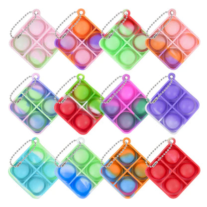 2407TA 10/20pcs Mini Pop Keychain Toddler Sensory Fidget Toys Bulk Classroom Prizes Kids Birthday Party Favors Wedding Gift for Guests