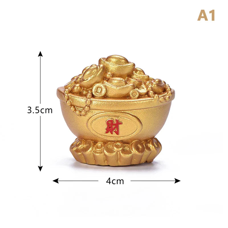 0907BA Feng Shui Toad Money LUCKY Fortune Wealth Chinese Golden Frog Toad Coin Home Office Decoration Lucky Gifts Tabletop Ornaments