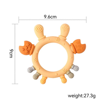2808TA 1pc Baby Crab Teether Silicone Toys for Baby care Utensils 0 12 months Dental Care Silicone Rattle Toys Chewing Gum Baby Gifts