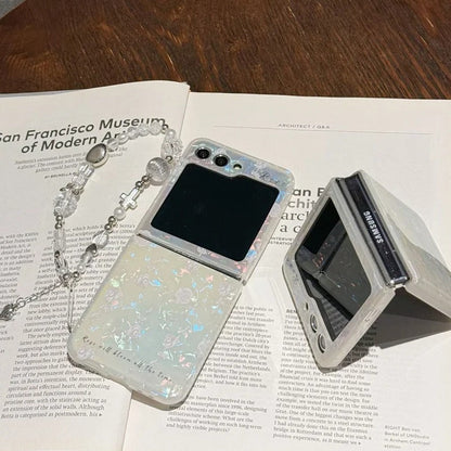 Korean Shell Flower Bead Bracelet Case - Samsung