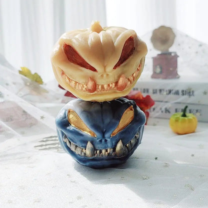 0709BA Halloween Pumpkin Candle Models Reusable Silicone Skeleton Skull Cast Halloween Home Decoration Tools For Resin Candle Ornament