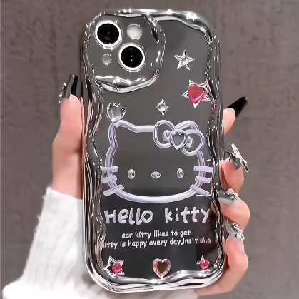 Hello Kitty Glamour Chrome Patterned Case - iPhone