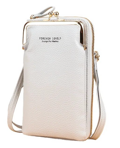 Compact Kiss Lock Cell Phone Clutch Bag