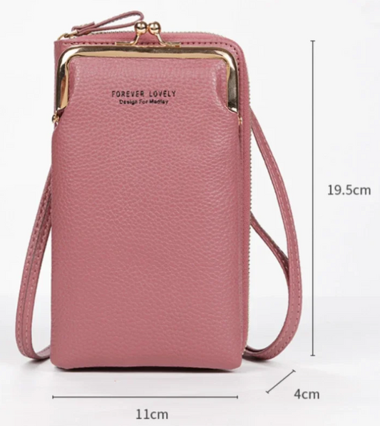 Compact Kiss Lock Cell Phone Clutch Bag