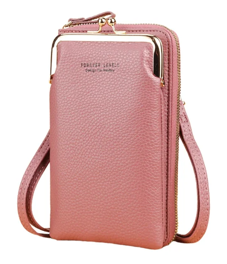 Compact Kiss Lock Cell Phone Clutch Bag