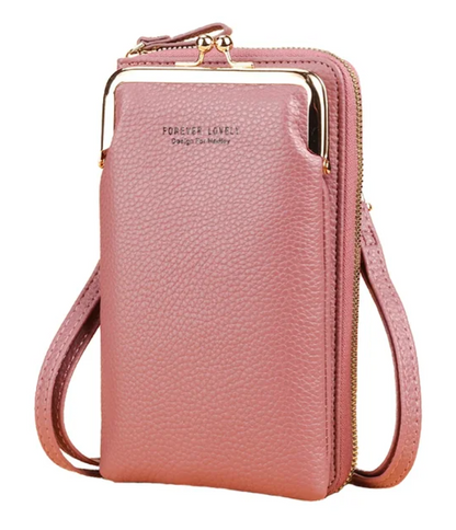 Compact Kiss Lock Cell Phone Clutch Bag