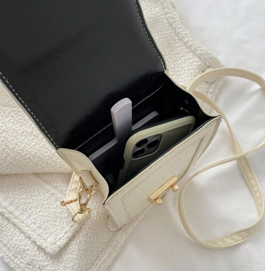 Designer PU Leather Two Tone Flap Square Bag