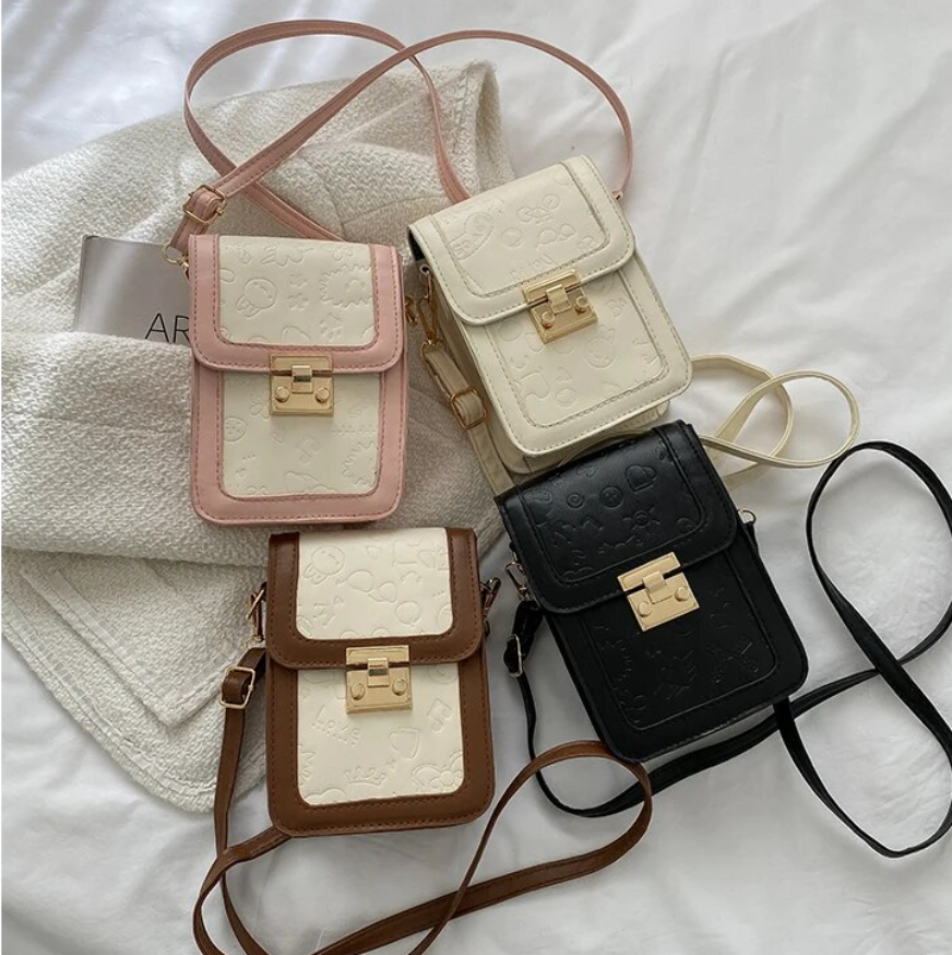 Designer PU Leather Two Tone Flap Square Bag