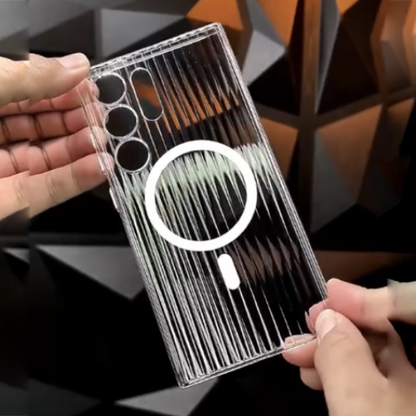 Crystal Clear Corrugated Magnetic Case - Samsung