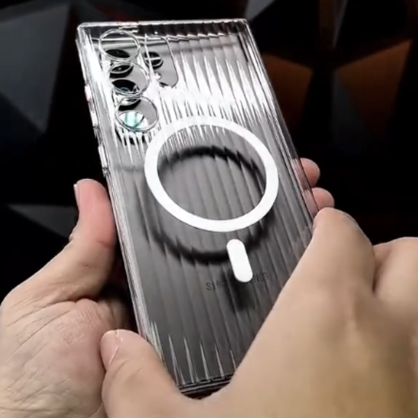 Crystal Clear Corrugated Magnetic Case - Samsung