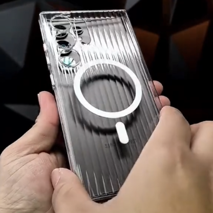 Crystal Clear Corrugated Magnetic Case - Samsung