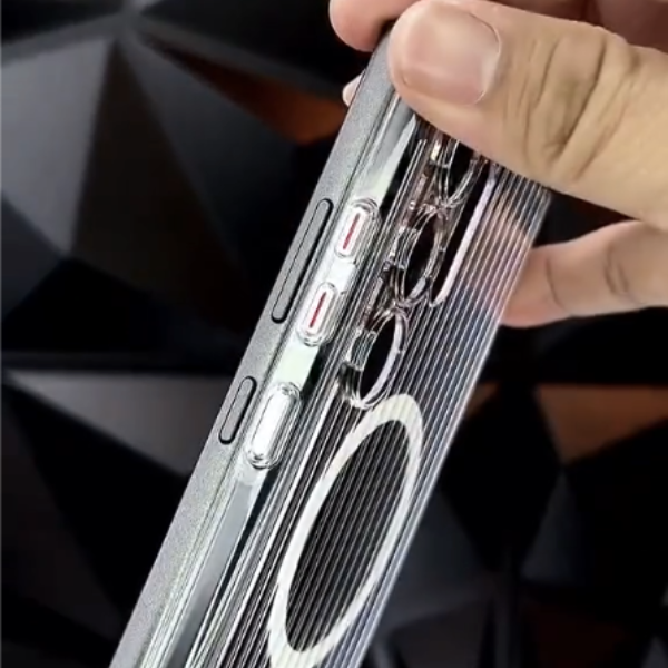 Crystal Clear Corrugated Magnetic Case - Samsung