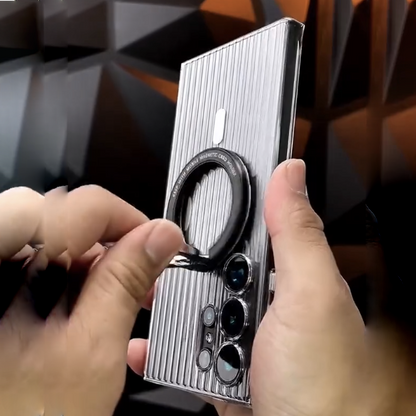 Crystal Clear Corrugated Magnetic Case - Samsung