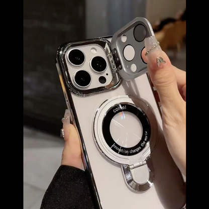 Crystal Clear Ring Grip Lens Stand Case - iPhone