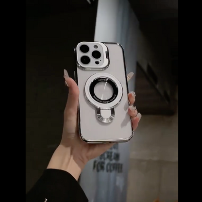 Crystal Clear Ring Grip Lens Stand Case - iPhone