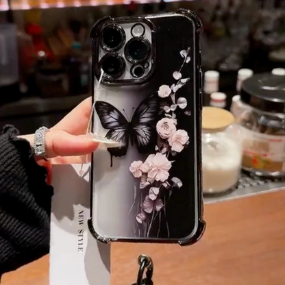 Mystical Butterfly Blossom Case With Lanyard