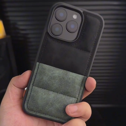 Timeless Dual-Tone Puffer Leather Case - iPhone
