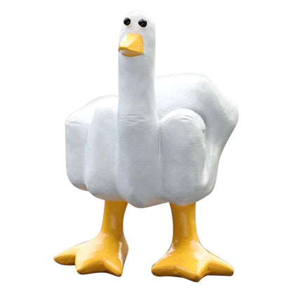 0907BA Middle Finger Duck Decorative Figurine Resin Tabletop Duck Ornament 7.5cm Mini Duck Decor for Home Garden Desk Decoration