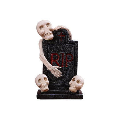 0709BA 2024 New Halloween Ghost Skulls Pumpkins Resin Ornament Halloween Home Desk Decorations
