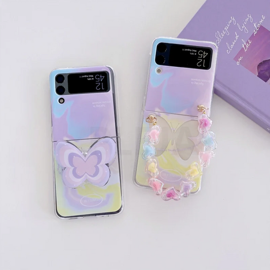 Shimmer Glow Butterfly Flip Case - Samsung