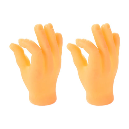 2407TA 2pcs Funny Mini Hands Puppets Creative Tiny Finger Fidget Toys Small Hand Adult Kid Novelty Toys Halloween Gift