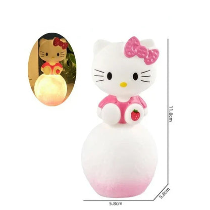 2407TA Kawaii Kuromi Cinnamoroll Night Light Glowing Children Toy Bedside Lamp Anime Cartoon Melody Cute Children Kid Present Gifts