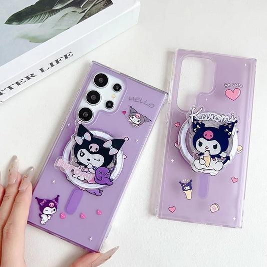 Cute Kuromi Sanrio Holder Phone Case - Samsung