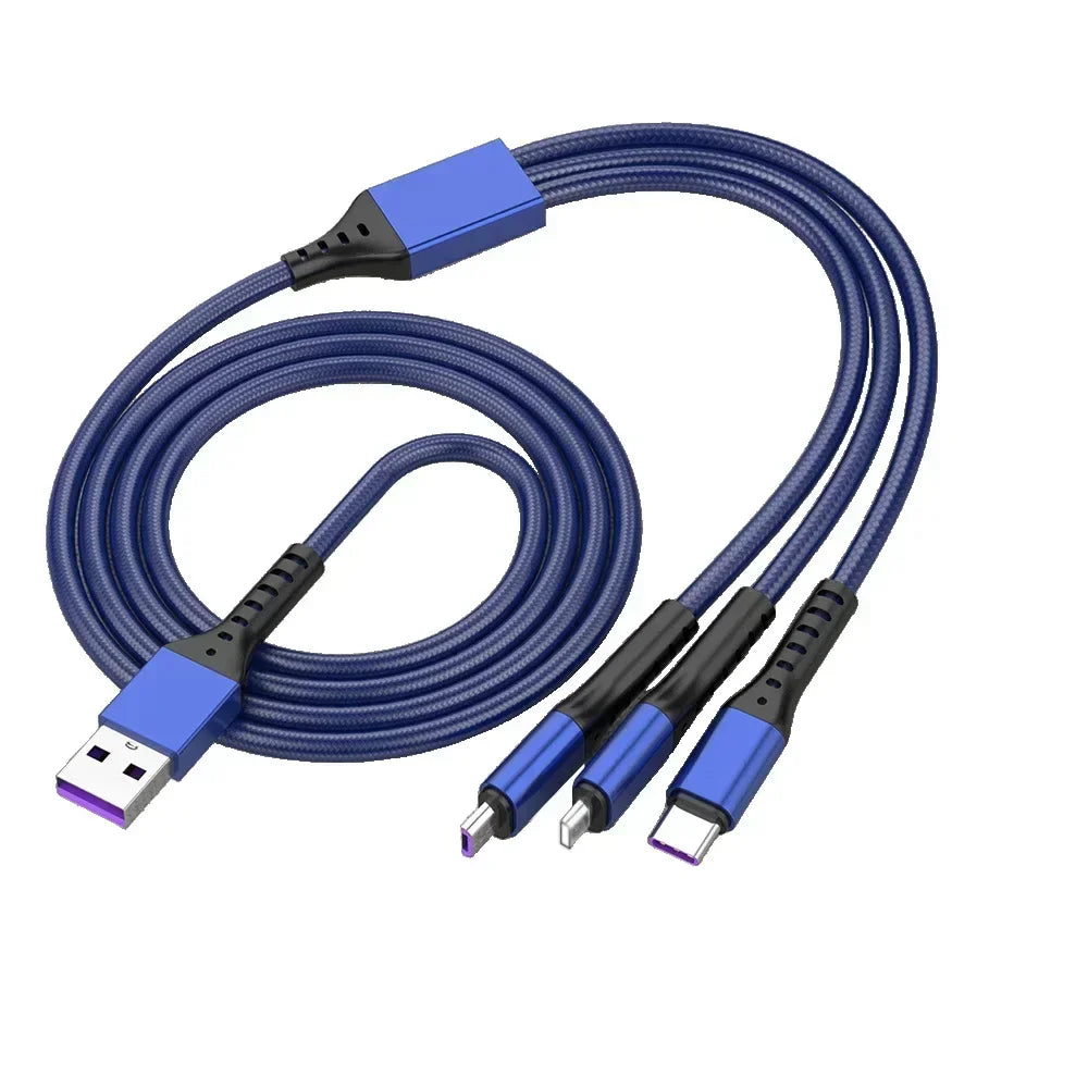5A Fast Charging 3 in 1 USB Cable