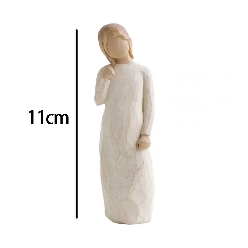 0407BA Nordic Style Figure Nativity Scene Wood Sculptures Family Ornament Family Resin Figurine Crafts Wedding Gift for Home Decoration