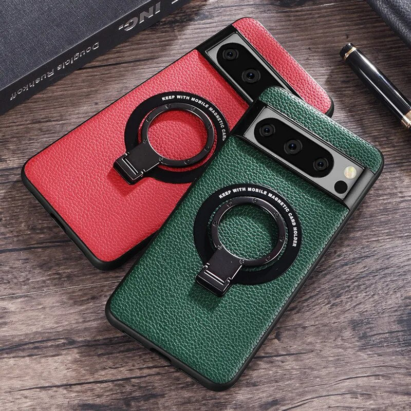 Secure Bracket Magnetic Leather Case - Google Pixel