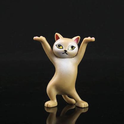 0907BA Kawaii Cats Pen Holder Funny Cat Doll Tabletop Figurines Plastic Crafts Earphone Holder For Office Home Decoration Accessories