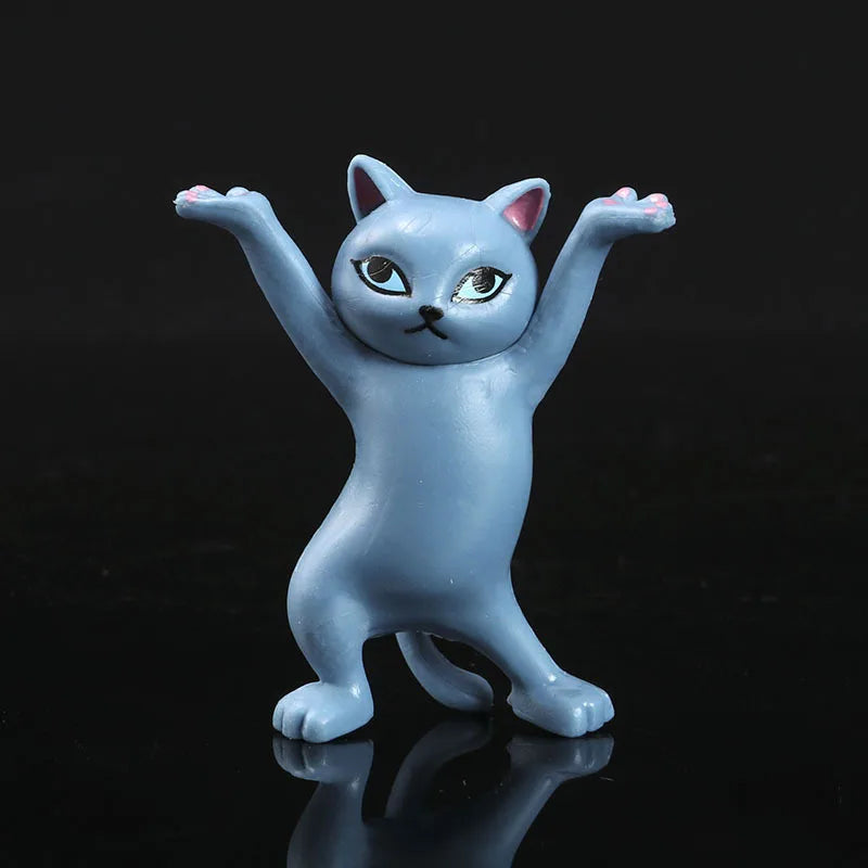 0907BA Kawaii Cats Pen Holder Funny Cat Doll Tabletop Figurines Plastic Crafts Earphone Holder For Office Home Decoration Accessories