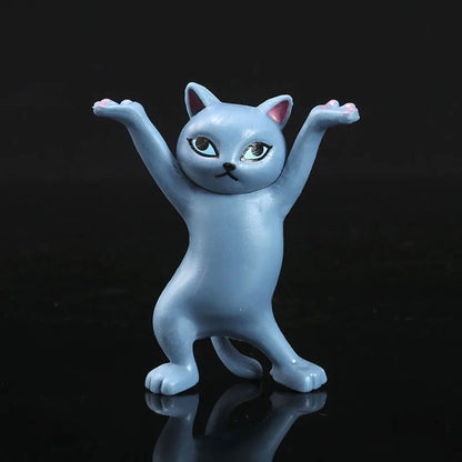 0907BA Kawaii Cats Pen Holder Funny Cat Doll Tabletop Figurines Plastic Crafts Earphone Holder For Office Home Decoration Accessories