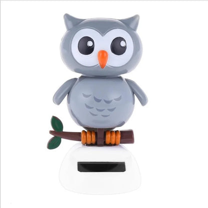 2808TA Cute Desk Figurines Adorable Solar Powered Swinging Toy Owl Style Dancing Ornament Car Office Decor Dancing Animal Birthday Gift